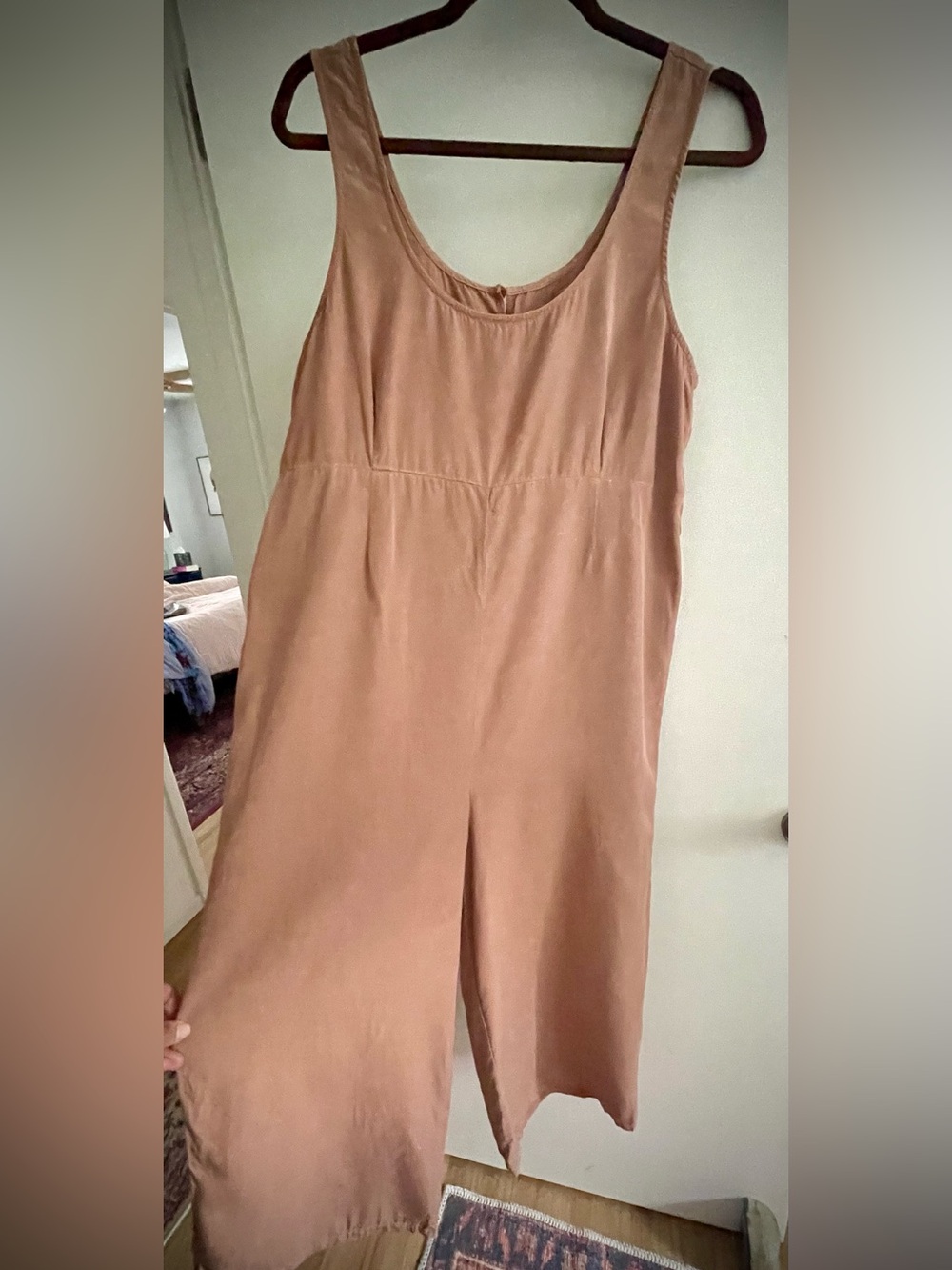 Outerknown Sleeveless Wide-Leg Jumpsuit in Dusty Rose